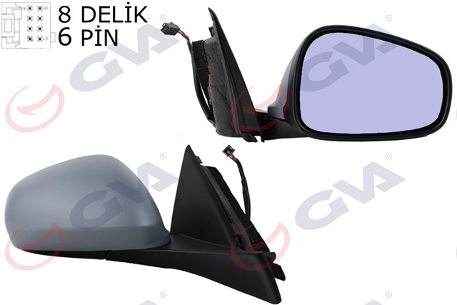 DIS DIKIZ AYNASI SAG GIULIETTA 10 ELEKTRIKLI ISITMALI SENSORLU MAVI CAM ASTARLI KONVEKS 7 FIS VM - 6413EHPSR