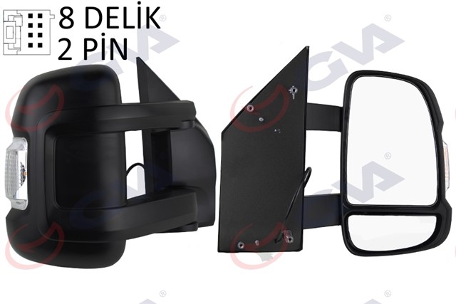DIS DIKIZ AYNASI SAG DUCATO - BOXER - JUMPER 06 MEKANIK KONVEKS SINYALLI UZUN KOL KONVEKS 2 FIS VM - 6203NR