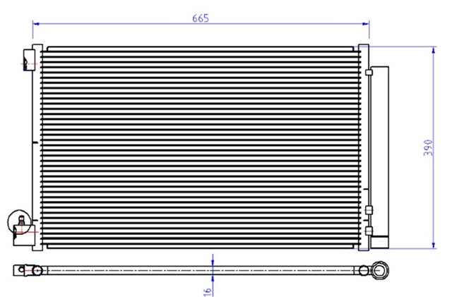 KLIMA KONDENSERI OPEL INSIGNIA 1.6I - 2.0 CDTI 08 666X392X16 OTO. - MEK.