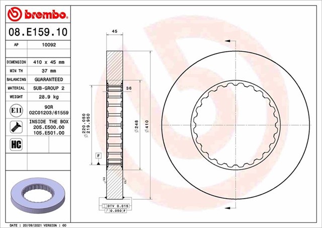 FREN DISKI VOLVO FH 09/05 - - VOLVO FH II 01/12 - - VOLVO FH16 08/93 - - VOLVO FH16 II 05/12 - - VOLVO FM 09