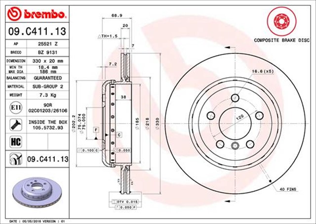 FREN DISKI ARKA BMW F10 - F11 520/525/530/D