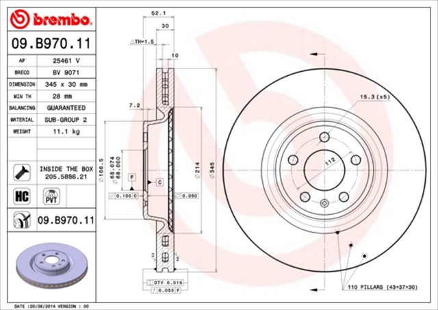 FREN DISKI ON AUDI A4 08 - 16 A5 08 - 17 A6 11 - 18 Q5 09 - 17